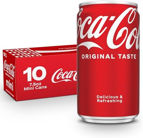 Coca-Cola Soda Soft Drink Fridge Pack Mini Cans, 7.5 fl oz, 10 Pack