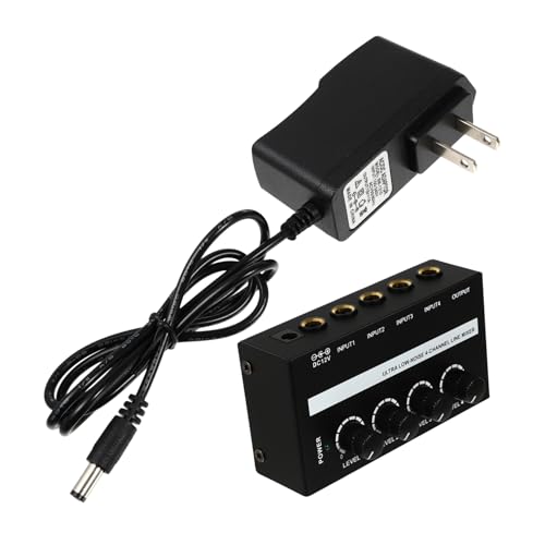 Sosoport Mini Audio Mixer Channels Portable Audio Mixing Console for Bars and Clubs Durable Construction with Power Adapter for Transmission