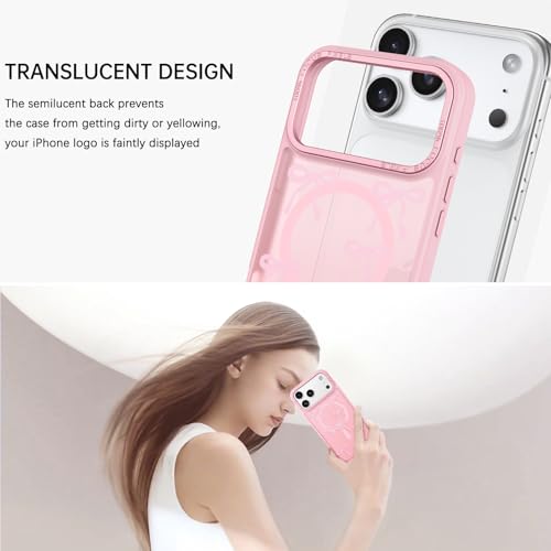 Coque iPhone 17 Pro Max rose MagSafe BENTOBEN motif nœud - 7