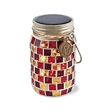 キシマ ソーラーガーデンライト ソーラーライト モザイクガラスタイプ RedBrick KL-10352 φ80×H135mm(取手含まず) Sサイズ