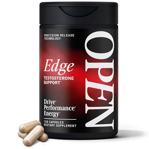 OPEN Essentials Testosterone Booster for Men - Drive, Energy & Muscle Support - 11-in-1 Formula, Tongkat Ali, KSM-66 Ashwagandha, Fenugreek, Boron, DIM - 120 Max Absorption Capsules, Made in USA