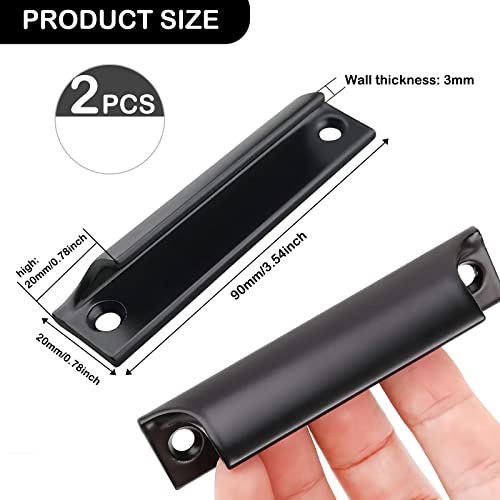 Skyzone Two Piece Sliding Door Handles, Black Cabinet Handles 90mm - Image 3