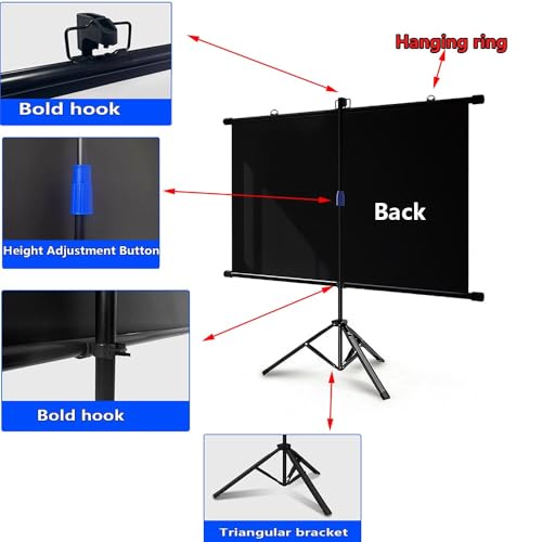 Pantalla portátil proyector 60" con soporte 16:9 miniatura 5