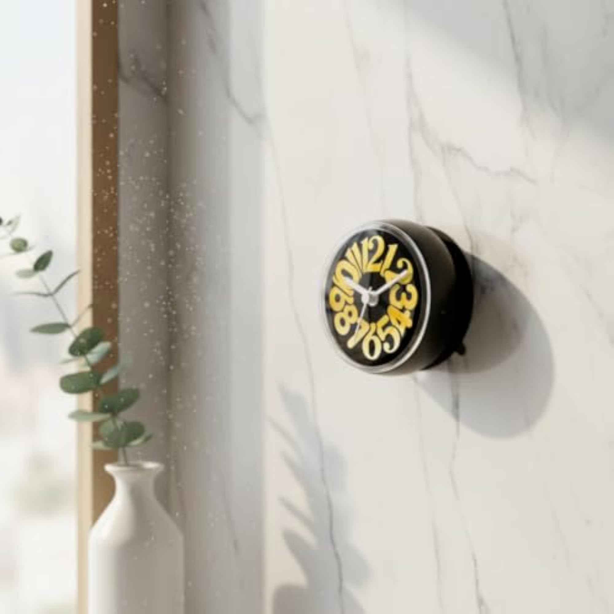 Easy-to-Read Waterproof Shower Clock with Suction Cup, Orange