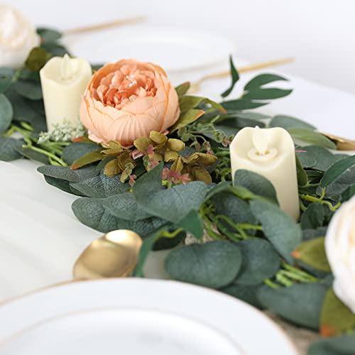 Joyhalo 5 Pack Artificial Eucalyptus Garland With Willow Leaves Fake Hanging Greenery Vines For Wedding Table Runner Doorways Indoor Outdoor Decoration #TOP4