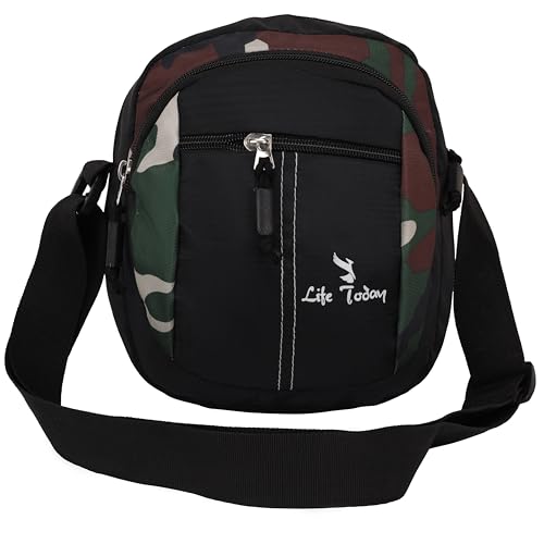 Image of LIFE TODAY Sling form Men and Women | Cross Body Travel Bags | Pouch for Men and Women | One Side Shoulder Bag (Black)