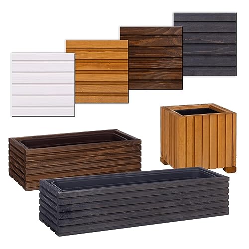 Blumenkasten mit Einsatz · Anthrazit 44cm x 20cm x 14cm · 4 Farben 3 Größen · Pflanzgefäß für Fensterbank/Balkon · Balkonkasten · Pflanzkübel Garten Terrasse