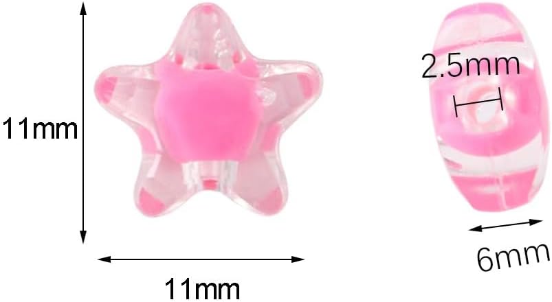 100PCS Transparent Star Beads for Bracelets,Cute Small Unique Colorful Acrylic Aesthetic Star Pony Beads for Jewelry Making with Holes,DIY Bracelet Charms Bead for Crafts - Image 6