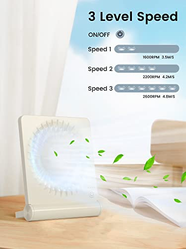 Ferrisa Desk Fan, Small But Powerful, Portable Fan Battery Operated, 220° Tilt Folding Ultra Quiet Person Mini Fan, Strong Wind, 3 Speed Adjustable For Home Office Desktop Travel Camping (Beige) #TOP1