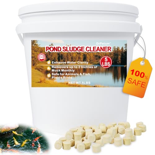 Muck Reducer, 5LB Natural Muck Sludge Solution Tablets, Away Muck and Odor Control for Ponds & Lakes - Safe for Fish, Pets and Swimming, Optimize up to 30000 Sq Ft