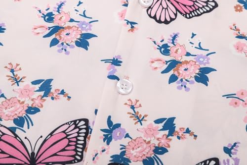 Image of Betusline Girls' and Womens' Hawaiian Shirt Blouse Button Down Beach Shirts