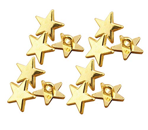 Rechere 12Pcs Pentagram Star Shape Shank Metal Buttons Craft For Diys Sewings Embellishment(Gold,11Mm) #TOP4