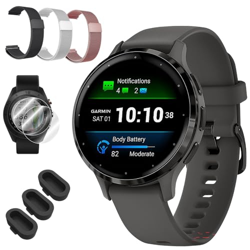Garmin Venu 3S Health Fitness GPS Smartwatch Steel...