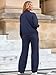 Glamaker Womens 2 Piece Sweat Suits Casual Comfy Long Sleeve Zip Up Wide Leg Pants Travel Sets Tracksuit Fashion Fall Outfits Navy Blue S