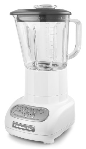 KitchenAid KSB565WH 5-Speed Blender with 48-Ounce Glass Jar, White
