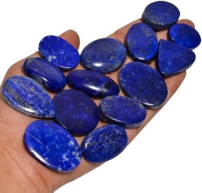 Lapis Lazuli Natural Flat Back Mix A+ Quality Loose Cabochon for Jewelry Making, DIY, Wire Wrapping, Healing Rings Crystals, Pendants, Wedding Gift - 3 Pcs
