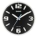 CASIO IQ-1009J-1JF Wall Clock, Radio Clock, Black, Analog, Night Second Hand Stop Function