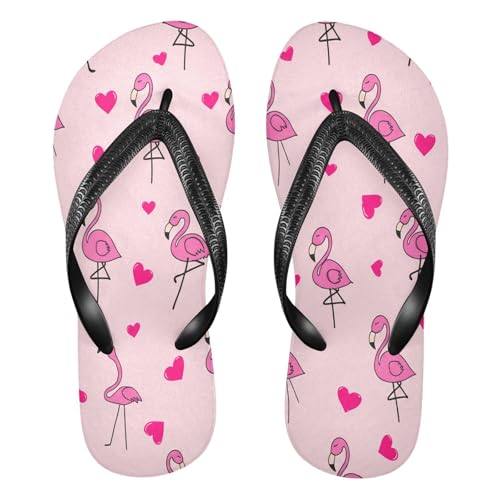 CEBUGI Unisex Flip Flop -Flat Sandal -NonSlip Couple Slippers -Natural Rubber Foam Soles Ultimate Comfort and Durability for Indoor Outdoor|Cute Flamingos