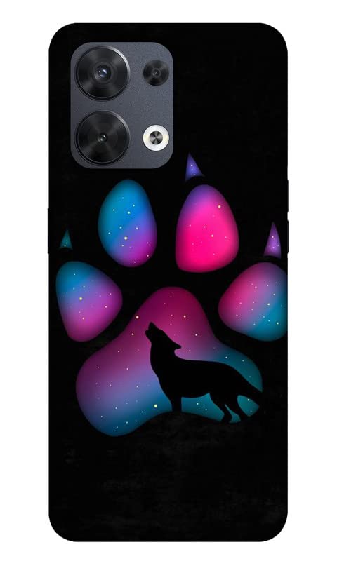 Grey Cloud India Wolf Paws 1176 Back Cover for Oppo Reno 8 5G (Poly Carbonate | Multicolor)