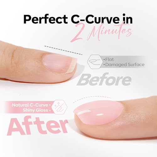 modelones Builder Nail Gel,No Top Coat Needed Builder for Nails Cover Nude, C-Curve Sculpting, Glossy Jelly Finish Nude Pink, No-Wipe, 9-in-One LED Lamp Cured Color Gel Polish for Quick Diy Salon