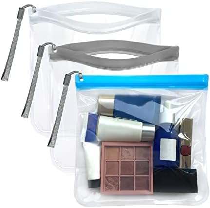 Clear Travel Toiletry Bags No Printing, No Risk of Rejection Airport Security Liquids Bags 20x20cm, 1 Litre Meet The Criteria, 100% Waterproof and Leakproof
