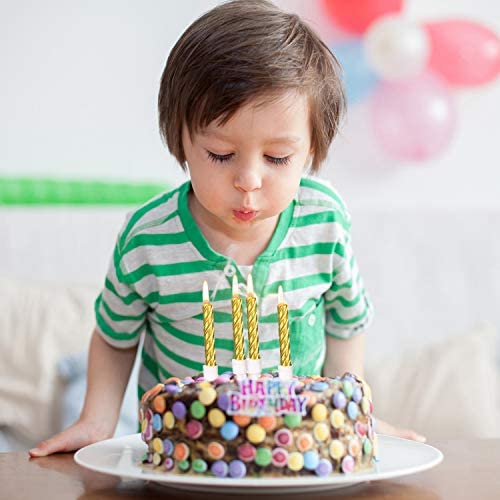 Blulu 50 candele di compleanno a spirale metallizzate per torte e cupcake, decorazioni per feste di compleanno (set di 2 colori