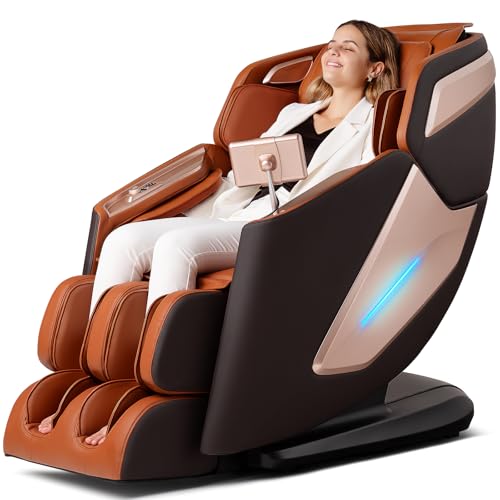 Image of 4D Massage Chair, Full Body Massage Chair, Zero Gravity Recliner w / Intelligent Voice Control, 53.14 inch SL Track, Electric Calfrest Extension, 12 Auto Modes, USB Type-C, Bluetooth Speaker, TFT Screen