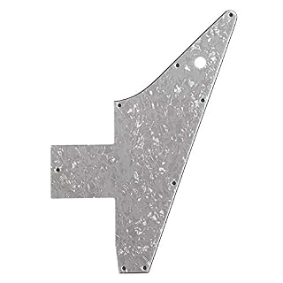 Pour Gibson 76 Explorer Re-Issue Pickguard à gratter (4 plis Blanc nacré) - Les Beatles, Paul McCartney, John Lennon, RIngo Starr, George Harrison