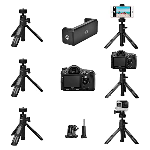 Phone Tripod Stand, Ruittos Vlogging Tripod, Selfie Stick Tripod, Go Pro Extendable Tripod For Iphone, Webcam, Desktop, Sony, Go Pro, Travel 11.5Inch Portable Pocket Mini Tripod #TOP1