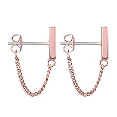 small chain stud/rose gold