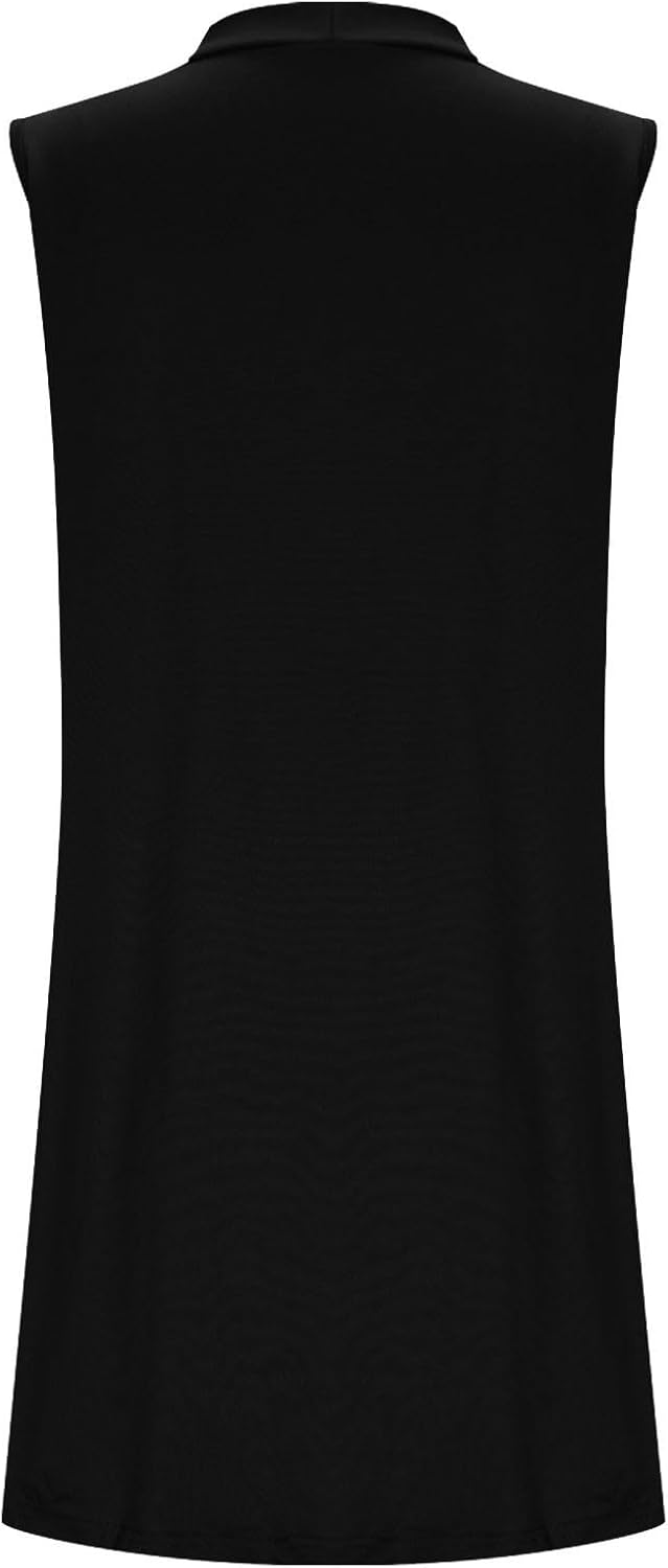 Women Cardigan Tank Tops Fashion Pleat Open-Front Sleeveless Lightweight Beach Casual Shawl Vest Shirts Blouse Top