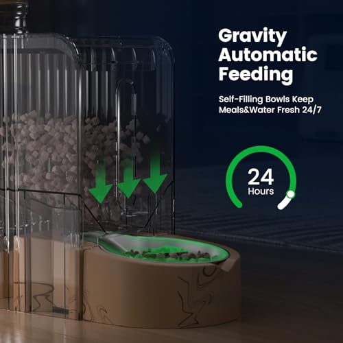 Gardner Pet Gravity Automatic 2-in-1 Pet Feeder, 0.8 Gallons*2 Cat Feeder and Water Dispenser Set, 100% BPA-Free and Stainless Steel Water Bowl for Dogs, Cats, Rabbits, Puppies (Light Woodgrain) - Thumbnail 3