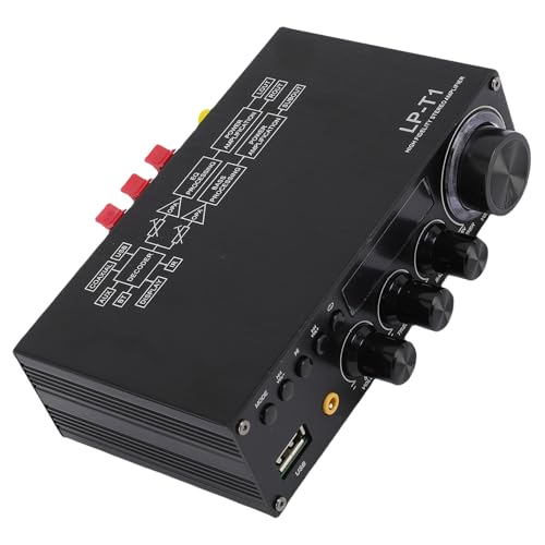 Gugxiom Bluetooth 5.1 Amplificador Estéreo Audio Home Audio Amp 30WX2 Amplificador de Altavoz de Doble Canal con USB, Entrada de Tarjeta SD para el Estéreo de Audio (Enchufe de la UE)