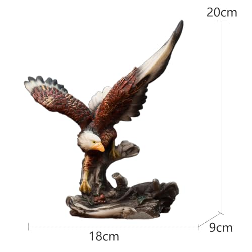 Statue d'aigle à tête blanche ailes déployées figurine maison 18cm