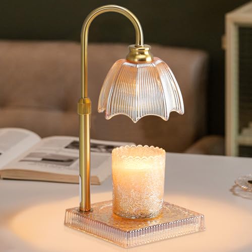 Candle Warmer Lamp with Timer - Amber, Adjustable Height