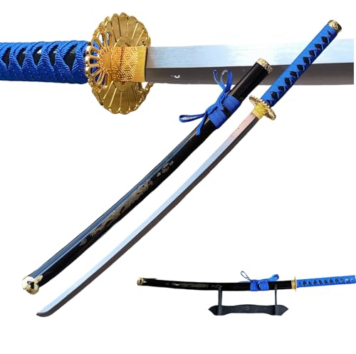 Katana Last Samurai Sword - Real Stainless Steel, Full Tang, Hand Forged, Not Carbon Steel, Free Stand Hand Forged Made-SE-010.BL