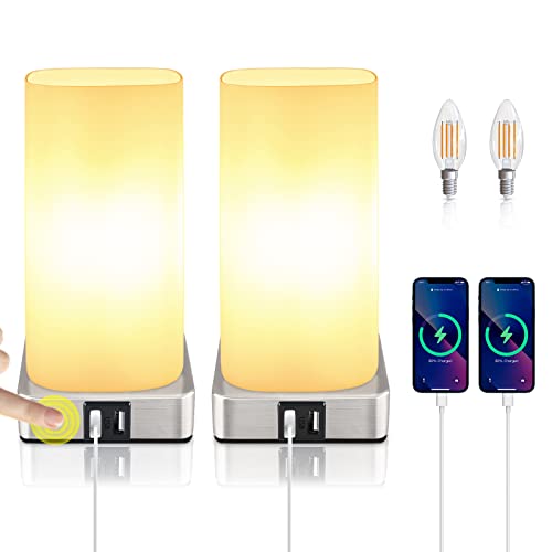 Lámpara de Noche LED, Lámpara Mesita de Noche Tactil Regulable, Lampara...