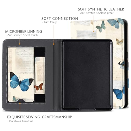 Image of CoBak Case for 6 inch E-Reader - PU Leather Smart Cover with Auto Sleep /Wake & Hand Strap, not Compatible with Kobo Clara