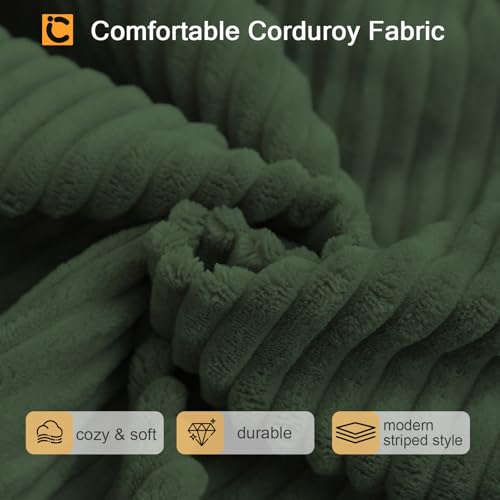 COMAX Futon Sofa Bed, 4-in-1 Floor Foldable Sofa Couch Bed Queen with L-Shaped Armrests, Convertible Folding Chair Bed Sleeper Mattress Fold Out Comfy Lounge for Living Room Bedroom, Green