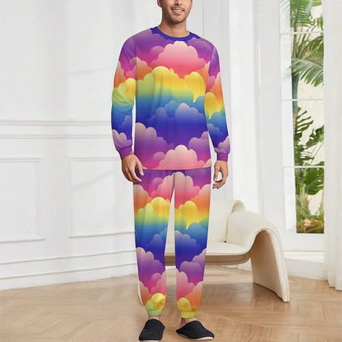 Funny Prints Men’s Pajama Sets Soft Long Sleeve 2-Piece Lounge Set Comfortable Nightwear2
