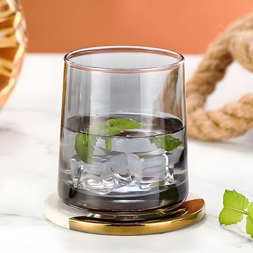 Image of Premium Black 280 ML Water & Juice Drinking Glasses Set of 6 Vintage Glassware Set for Juice, Cocktail, Mocktail,Whisky All Beverages Everyday Uses for Gift (6, MT-24)
