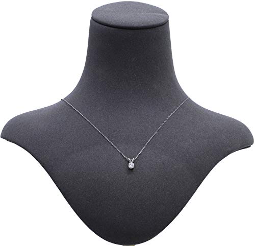 Ags Certified 1/3 Carat Round Diamond Solitaire Pendant In 14K White Gold #TOP5