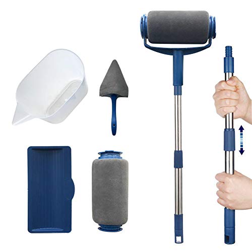 MIFU Rodillos de Pintura sin Costura con Manija Extensible Multifunción Profesional 7 Pcs para Pintar Pared en Casa y Oficina y Jardín