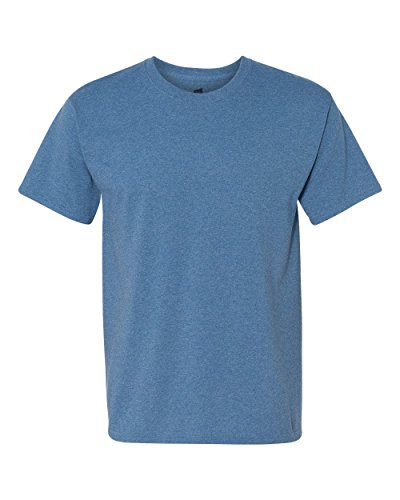 Hanes Short Sleeve 50/50 T-Shirt, Heather Blue, Medium