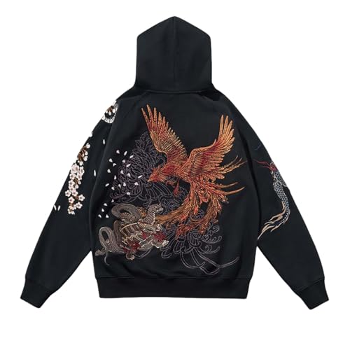 Sweat brodé style Sukajan doublé polaire de qualité supérieure