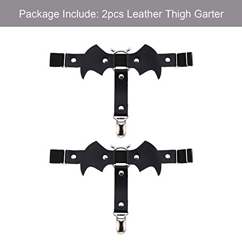 Alisikee 2Pcs Adjustable Bat-Shaped Leg Garter With Anti-Slip Clips, Elastic Thigh Garters For Women #TOP7