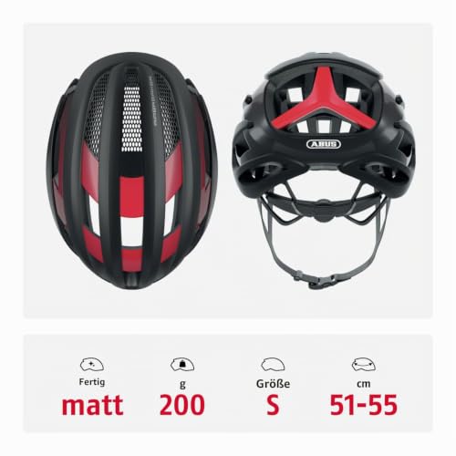 ABUS Rennradhelm AirBreaker - High-End Fahrradhelm für den professionellen Radsport - für Damen und Herren - Schwarz/Rot, Größe S – Ansicht 3