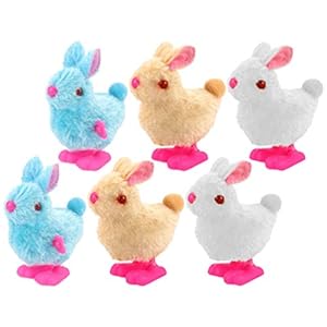 NUOBESTY Wind- Up Pluche Konijn Speelgoed Pasen Wind Up Speelgoed 6 Stuks Pasen Uurwerk Speelgoed Wind Up Bunny…
