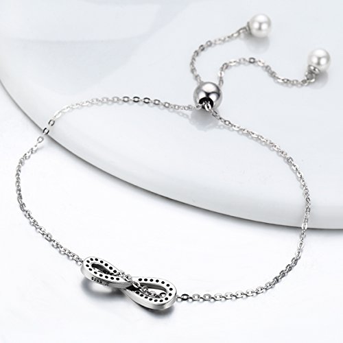 Bracelet argent infini véritable anti-ternissement pour peaux sensibles - 6
