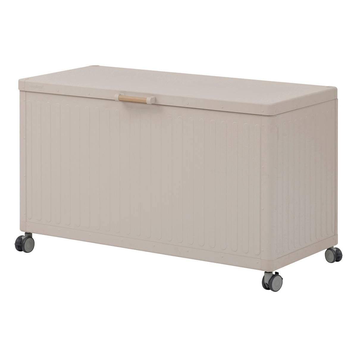 Hespéride - Coffre de Rangement Extérieur Edenio 510L Argile - Structure Acier Galvanisé et Aluminium - Etanche et Mobile - Mobilier pour Jardin, Balcon, Terrasse